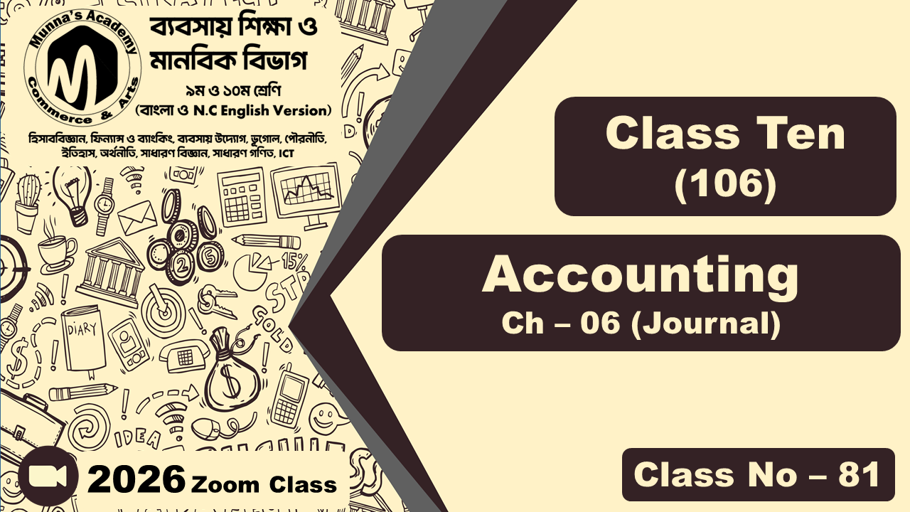 Class Ten - Commerce (N.C - 106) [Class No- 81] Accounting, Ch - 06 (Journal)