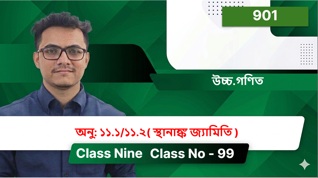 Class Nine (901) [Class No - 99 ]উচ্চ.গণিত - অনু: ১১.১/১১.২( স্থানাঙ্ক জ্যামিতি )