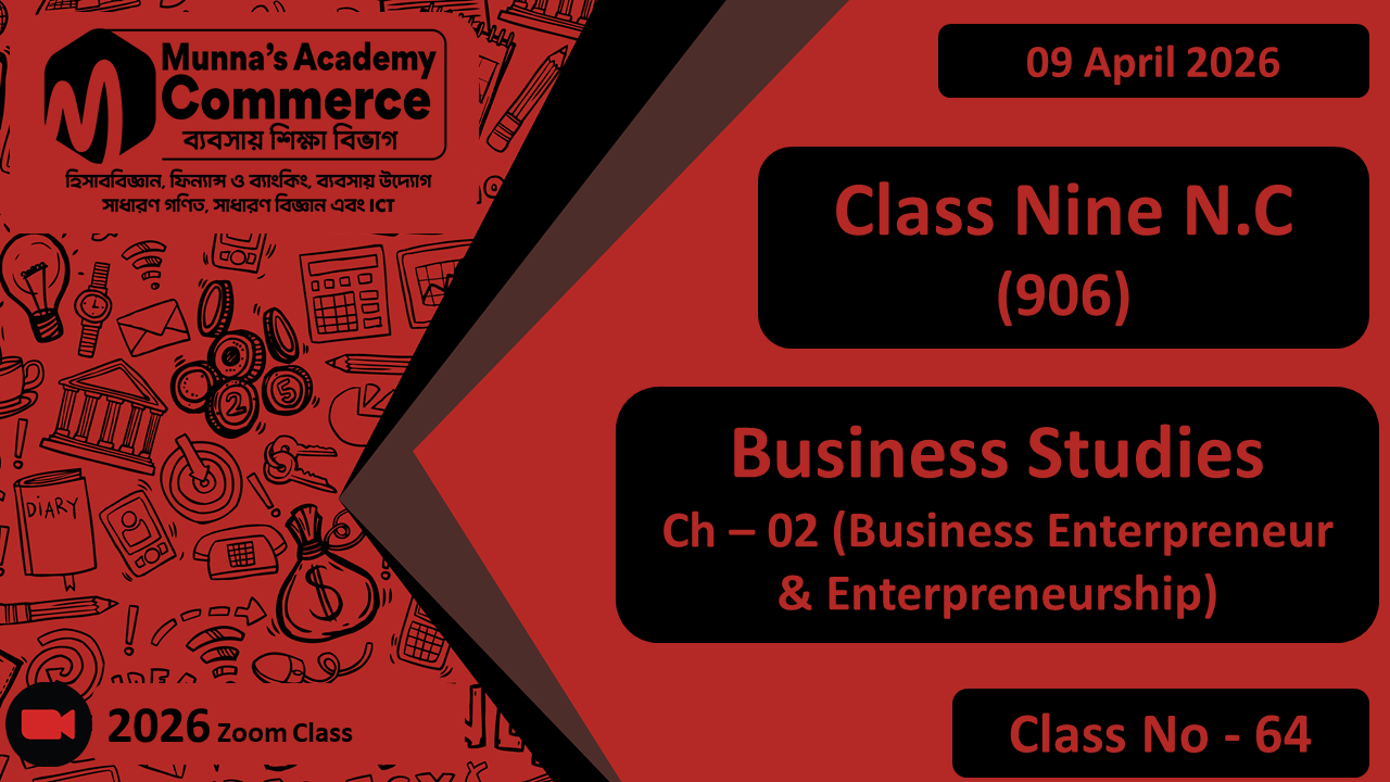 Class Nine - Commerce (N.C - 906) [Class No- 64] Business Studies, Ch - 2